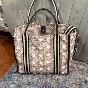 Brighton Woven Hearts Canvas Bag